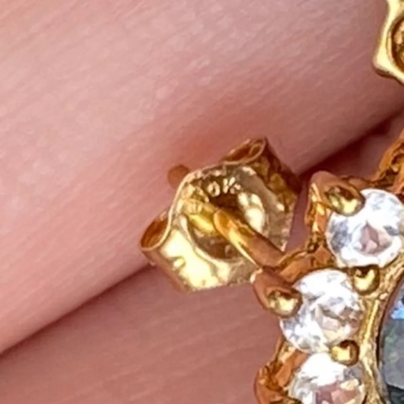 Solid 10k gold mystic topaz earrings-firm price no offers - Picture 9 of 12